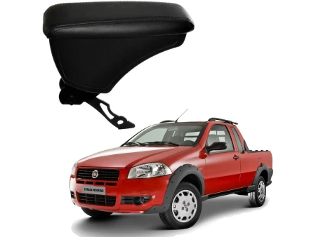 Apoio Descanso Encosto de Braço FIAT STRADA COM ENGATE CURVO - Preto - 1998 a 2012