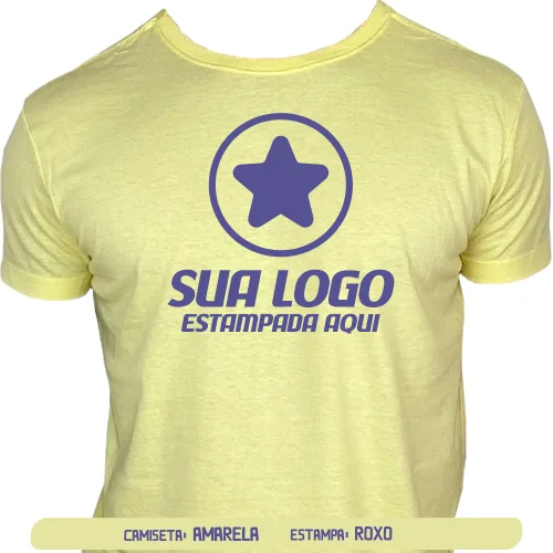 Camiseta Amarela Personalizada para Empresas, Festas e Eventos - Frente