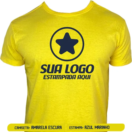 Camiseta Amarelo Escuro Personalizada para Empresas, Festas e Eventos - Frente