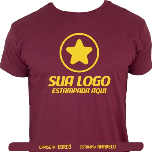 Camiseta Bordô Personalizada para Empresas, Festas e Eventos - Frente