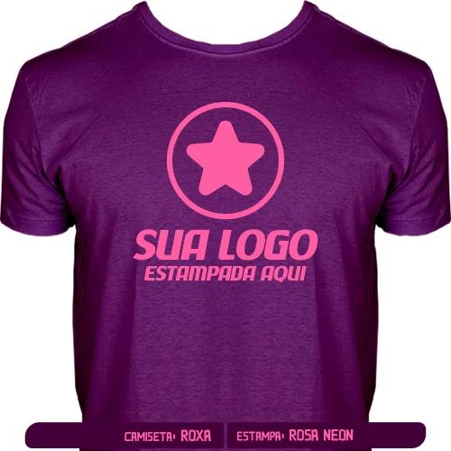 Camiseta Roxa Personalizada para Empresas, Festas e Eventos - Frente