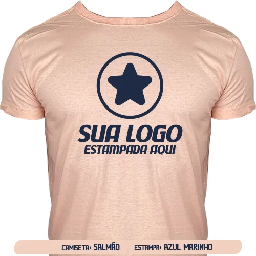 Camiseta Salmão Personalizada para Empresas, Festas e Eventos - Frente