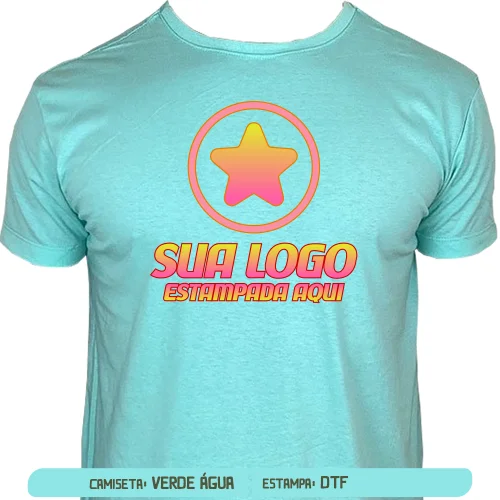 Camiseta Verde Água Personalizada para Empresas e Eventos - DTF Frente