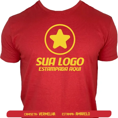 Camiseta Vermelha Personalizada para Empresas, Festas e Eventos - Frente